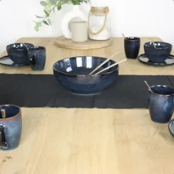 OTIX Serviesset 6 Persoons met Bordenset Soepkommen 600ml Schaaltjes EBONY