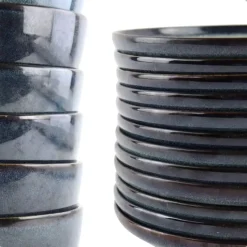 OTIX Serviesset 6 Persoons met Bordenset Soepkommen 600ml Schaaltjes EBONY