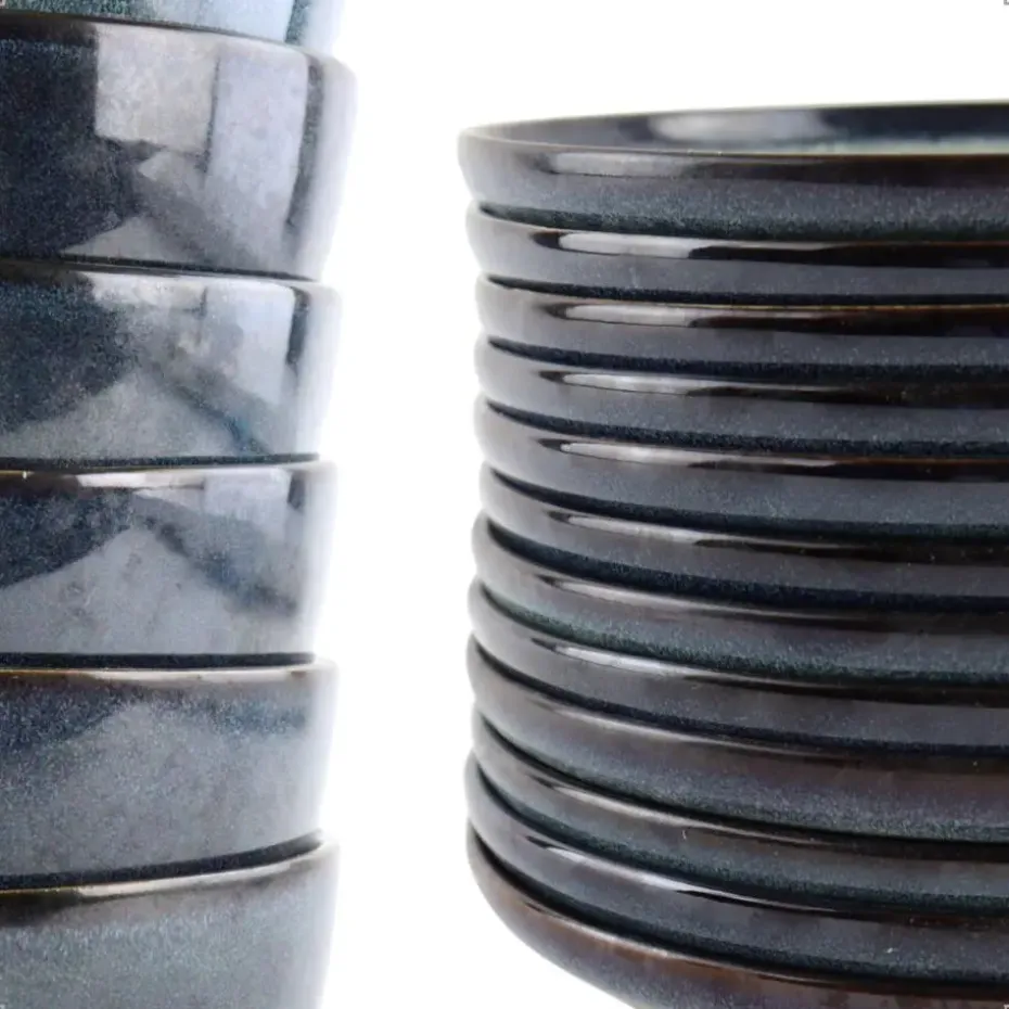 OTIX Serviesset Bordenset 6 Persoons 19-delig met Serveerschaal Koffiekopjes...