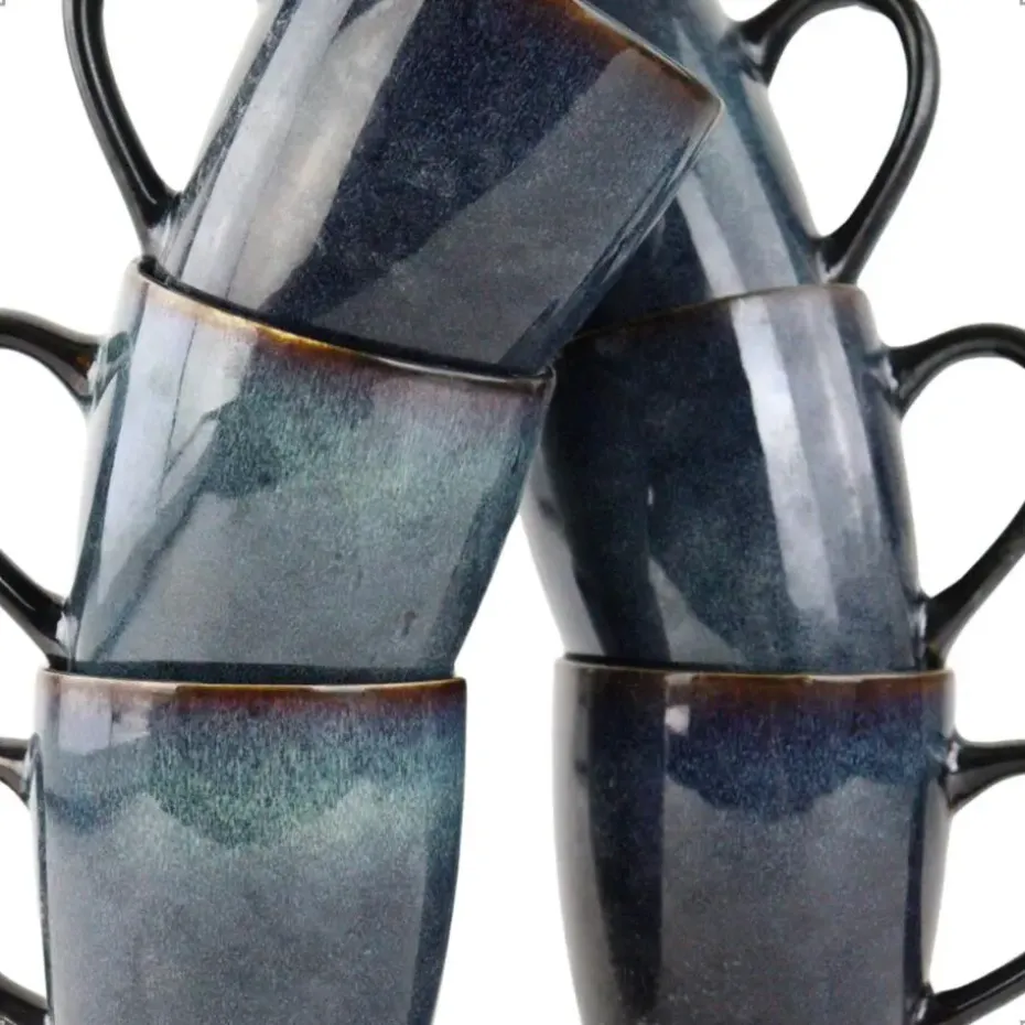 OTIX Serviesset Bordenset 6 Persoons 19-delig met Serveerschaal Koffiekopjes...