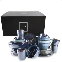 OTIX Serviesset 25-delig Bordenset Saladeschaal Koffiekopjes Ontbij...