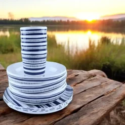 OTIX Serviessets 12 Delig STRIPES - BLUE