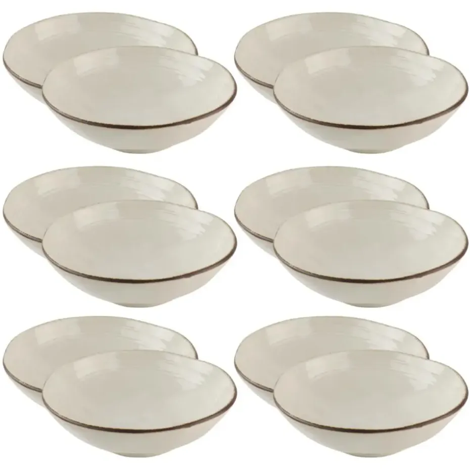 OTIX Soepkommen 12 Persoons Beige Soeptassen 15cm Keramiek LILY