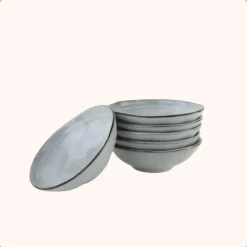 OTIX Soepkommen 6 stuks Blauw 15cm Soeptassen Keramiek BLUEBELL