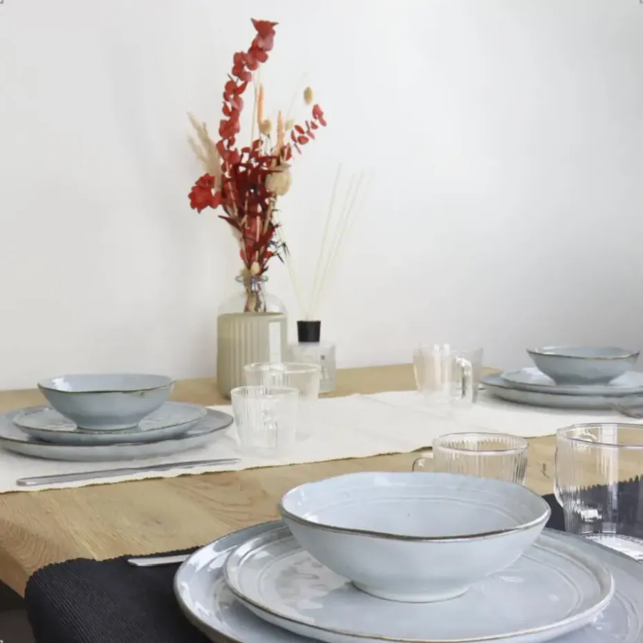 OTIX Soepkommen 6 stuks Blauw 15cm Soeptassen Keramiek BLUEBELL