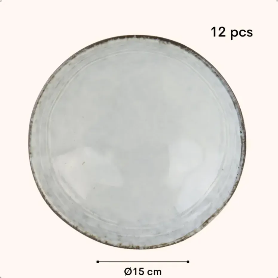 OTIX Soepkommen 12 stuks Blauw Soeptassen 15cm Keramiek BLUEBELL