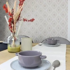 OTIX Soepkommen met Oor 6 stuks Grijs Soeptassen 510ml Aardewerk