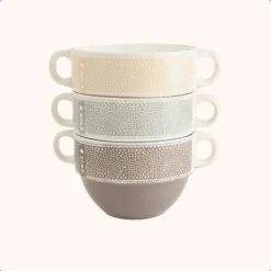 OTIX Soepkommen met Oor Set van 6 Stuks Soeptassen 500 ml Diverse kleuren