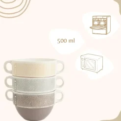 OTIX Soepkommen met Oor Set van 6 Stuks Soeptassen 500 ml Diverse kleuren