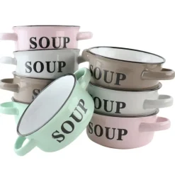 OTIX Soepkommen met Oor Set van 8 Schaaltjes 500ml Diverse Kleuren