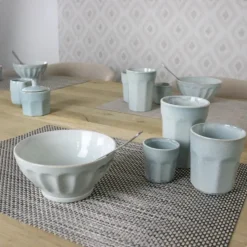 OTIX Soepkommen Zonder Oor Set van 6 Schaaltjes 560ml Licht Blauw Aardewerk ELM