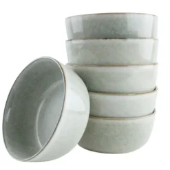 OTIX Soepkommen Zonder Oor Set van 6 Schaaltjes 600ml Grijs Aardewerk BEECH