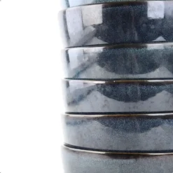OTIX Soepkommen zonder Oor Set van 6 Schaaltjes 600ml Blauw Aardewerk EBONY