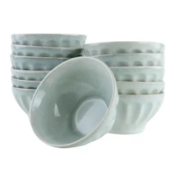 OTIX Soepkommen Zonder Oor Set van 12 Schaaltjes 560ml Licht Blauw ELM