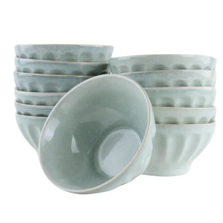 OTIX Soepkommen Zonder Oor Set van 12 Schaaltjes 560ml Licht Blauw ELM