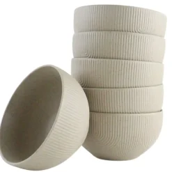 OTIX Soepkommen Zonder Oor Set van 6 Schaaltjes 600ml Caramel Aardewerk TEAK