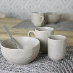 OTIX Soepkommen Zonder Oor Set van 6 Schaaltjes 600ml Caramel Aardewerk TEAK