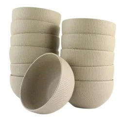 OTIX Soepkommen Zonder Oor Set van 12 Schaaltjes 600ml Caramel TEAK