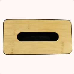 OTIX Tissue box Houder Zwart 26x13.2x8.8 cm Bamboe en kunststof