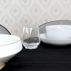 OTIX Waterglazen Set van 12 300ml Diamant vorm Transparant Glas