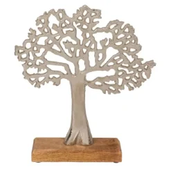 Out of the blue Levensboom - aluminium - houten voet - 33 cm