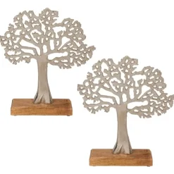 Out of the blue Levensboom - aluminium - houten voet - 33 cm