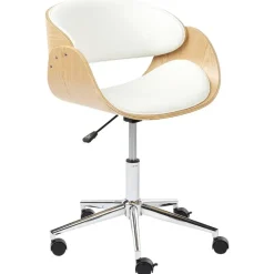 PALATKA - Bureaustoel - Lichthout/Zwart - Kunstleer