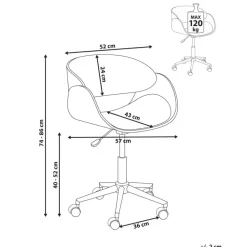 PALATKA - Bureaustoel - Lichthout/Zwart - Kunstleer
