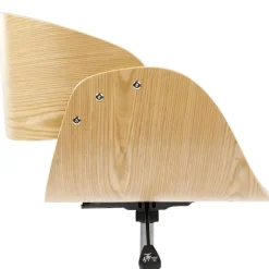 PALATKA - Bureaustoel - Lichthout/Zwart - Kunstleer