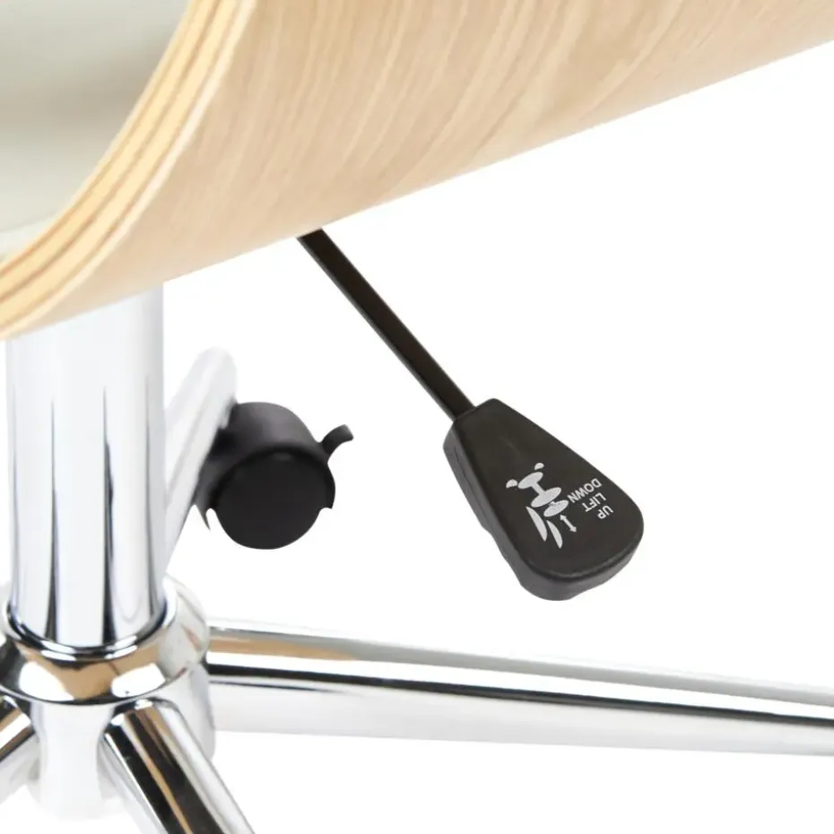 PALATKA - Bureaustoel - Lichthout/Zwart - Kunstleer