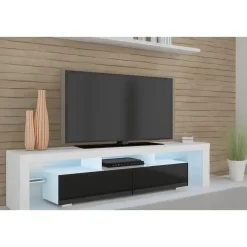Panama TV-meubel 190 x 45 x 35 cm Glanzend zwart fronten zonder verlichting