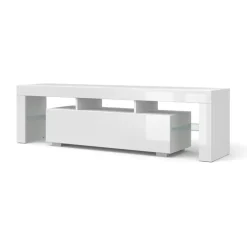 Panama TV-meubel 160 x 45 x 35 cm Glanzend witte fronten zonder verlichting