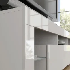 Panama TV-meubel 160 x 45 x 35 cm Glanzend witte fronten zonder verlichting