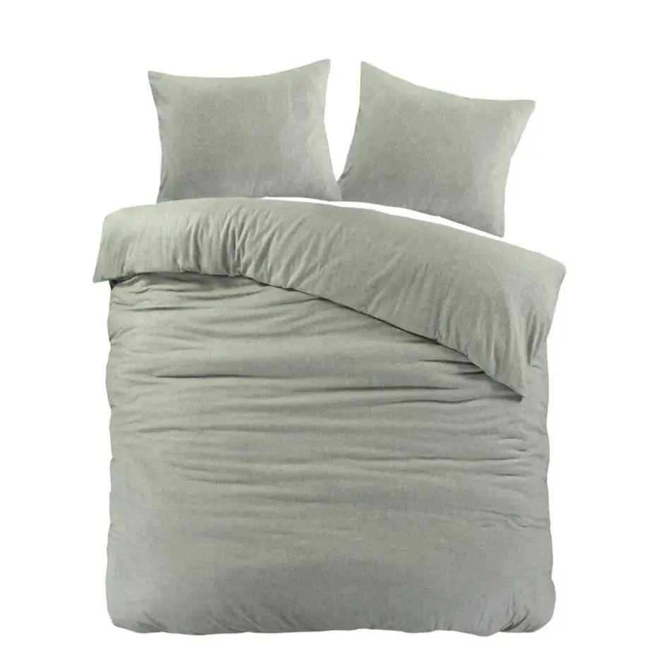 Papillon dekbedovertrek Brienz flanel - 200x200/220cm - Groen