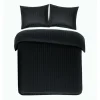Papillon dekbedovertrek Satijn Streep - 200x200/220 cm - Zwart