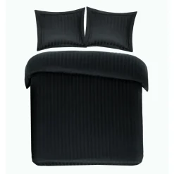 Papillon dekbedovertrek Satijn Streep - 200x200/220 cm - Zwart