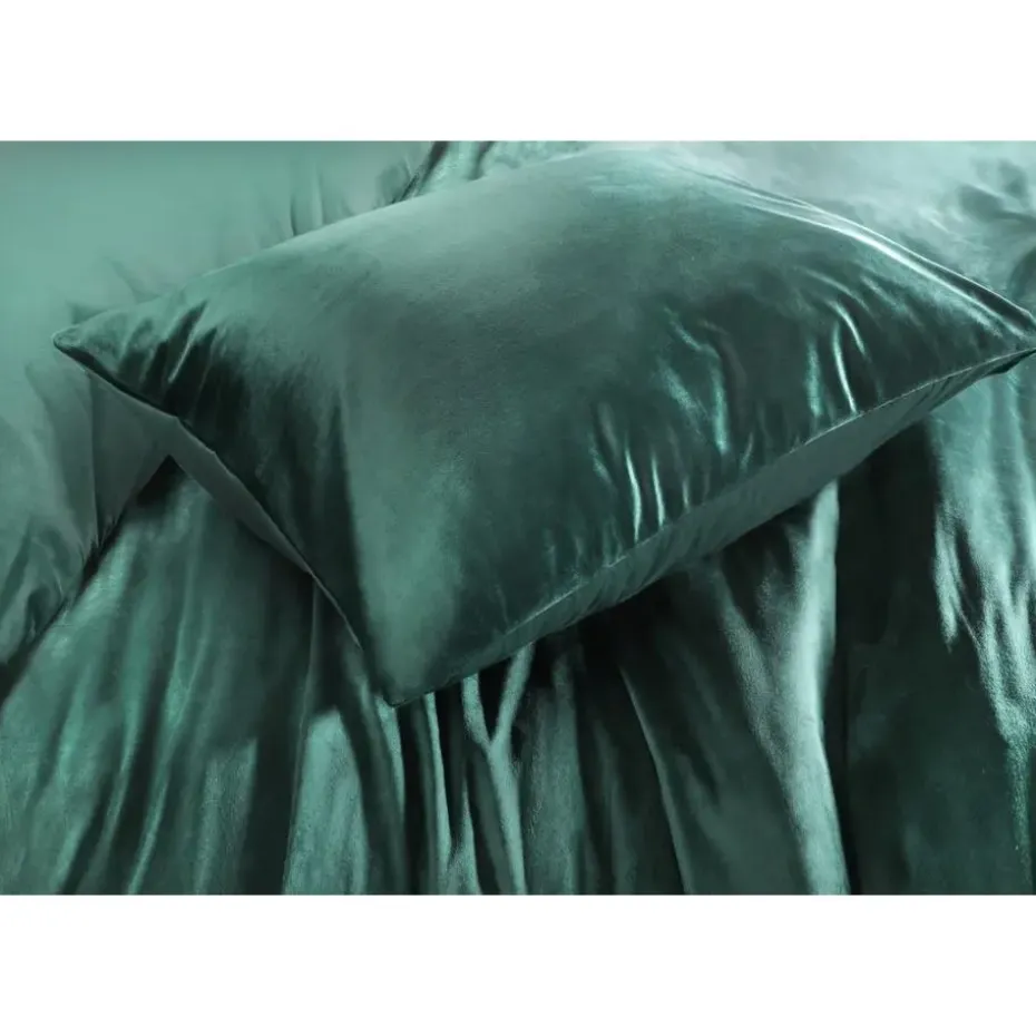 Papillon dekbedovertrek Uni Velvet - 200x200/220 cm - Groen