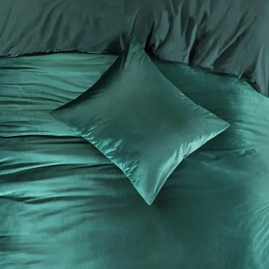 Papillon dekbedovertrek Uni Velvet - 200x200/220 cm - Groen