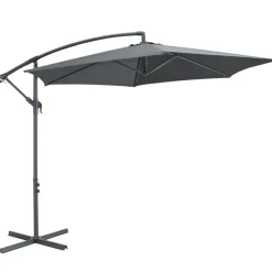 Parasol - duurzame Zweefparasol Ø300 cm – Kantelbaar - 3 meter doorsnede - Grijs