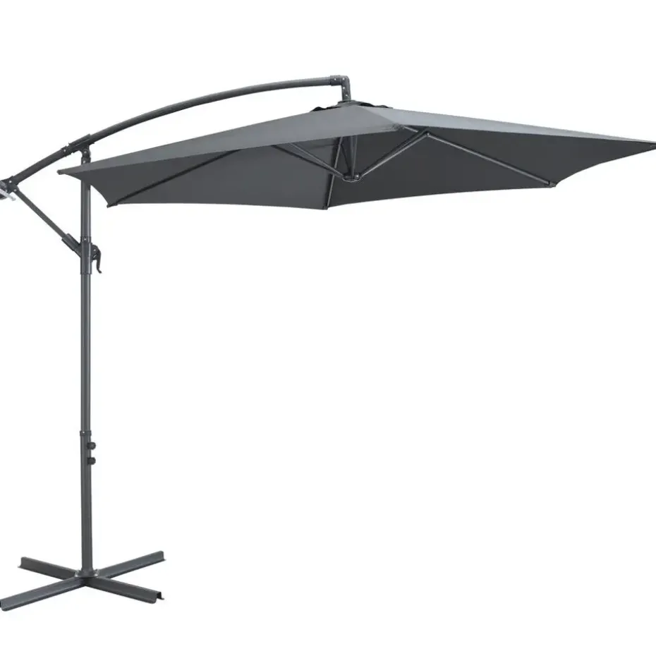 Parasol - duurzame Zweefparasol Ø300 cm – Kantelbaar - 3 meter doorsnede - Grijs