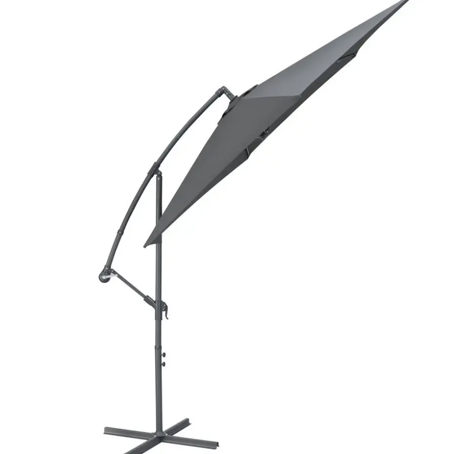Parasol - duurzame Zweefparasol Ø300 cm – Kantelbaar - 3 meter doorsnede - Grijs