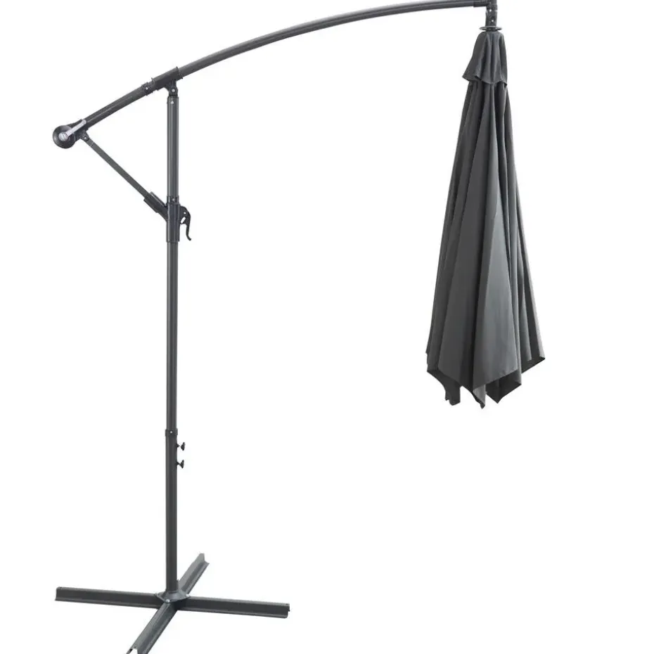 Parasol - duurzame Zweefparasol Ø300 cm – Kantelbaar - 3 meter doorsnede - Grijs