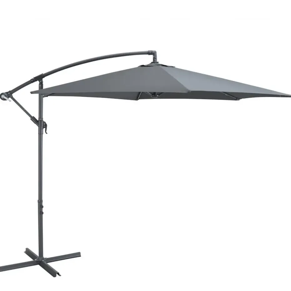 Parasol - duurzame Zweefparasol Ø300 cm – Kantelbaar - 3 meter doorsnede - Grijs
