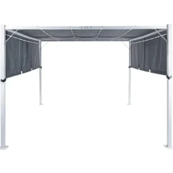 PARGA - Tuinpaviljoen - Grijs/Wit - Polyester