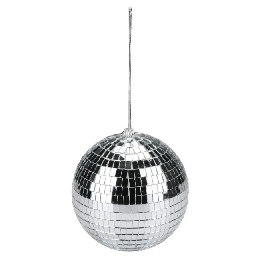 Party Casa discobal kerstbal - zilver - D15 cm - kunststof -disco