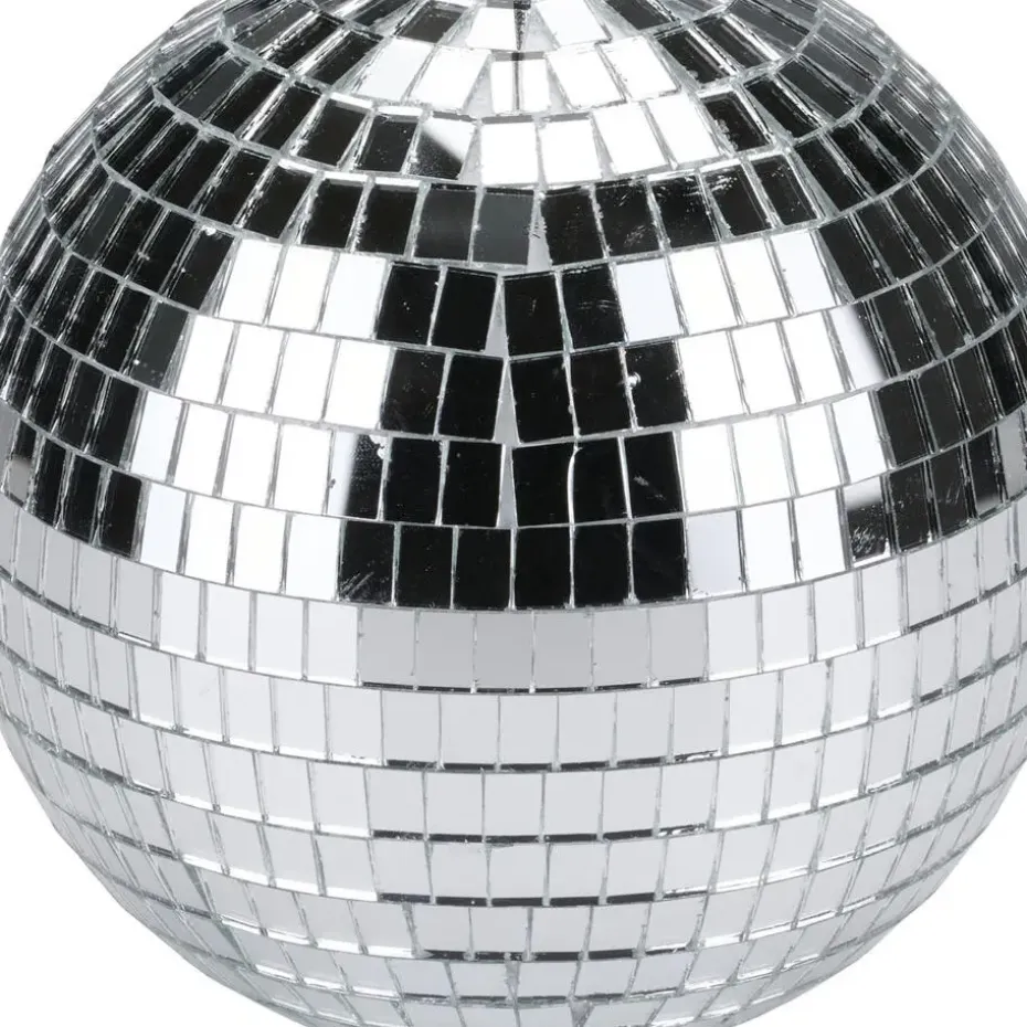 Party Casa discobal kerstbal - zilver - D15 cm - kunststof -disco
