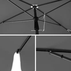 Parya Garden - rechthoekige parasol - Grijs - met Tas