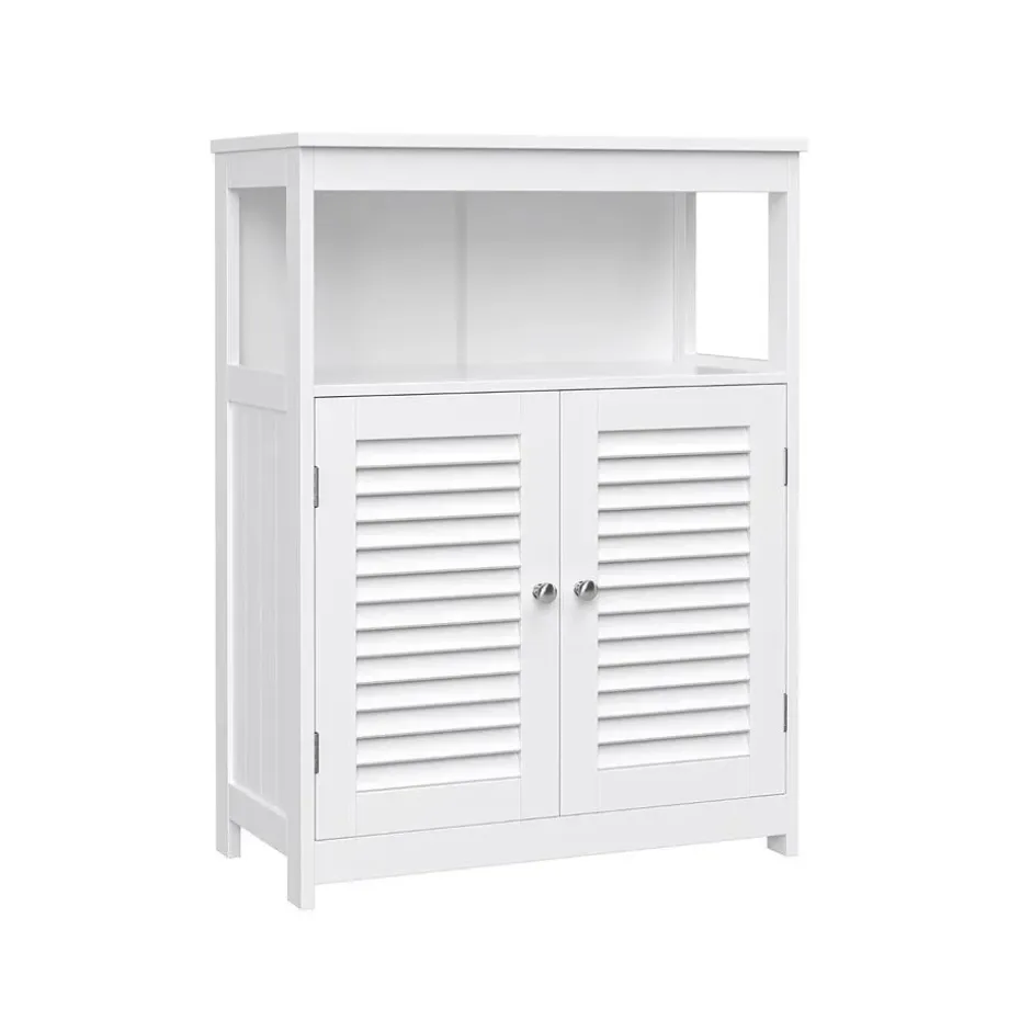 Parya Home - Badkamerkast - Vrijstaande Kast - 2 Deuren - Hout - Wit