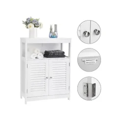 Parya Home - Badkamerkast - Vrijstaande Kast - 2 Deuren - Hout - Wit