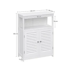 Parya Home - Badkamerkast - Vrijstaande Kast - 2 Deuren - Hout - Wit